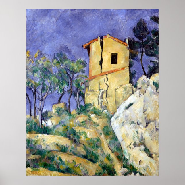 Poster Paul Cezanne A Casa com as Paredes Rachadas (Frente)