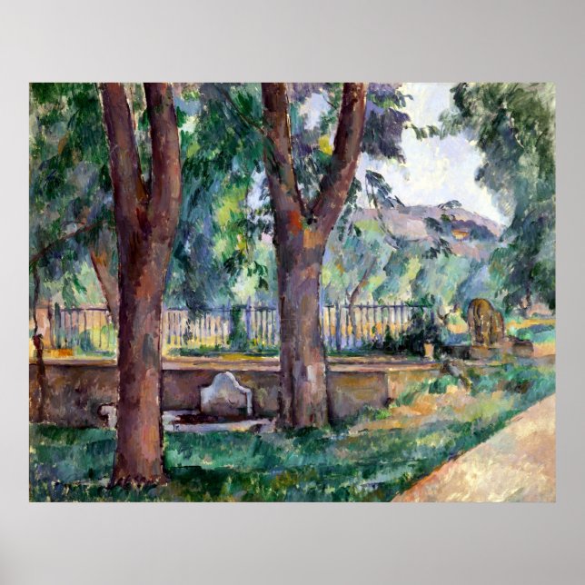Poster Paul Cezanne A Piscina no Jas de Bouffan (Frente)