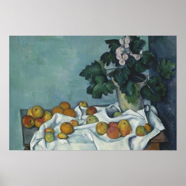 Poster Paul Cezanne - A Vida Estática com Maçãs e um Pote (Frente)