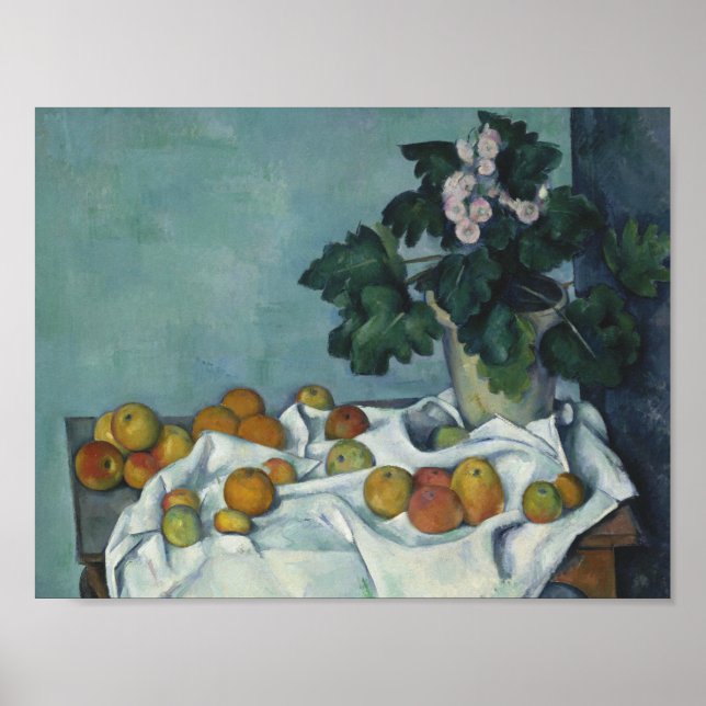 Poster Paul Cezanne - A Vida Estática com Maçãs e um Pote (Frente)
