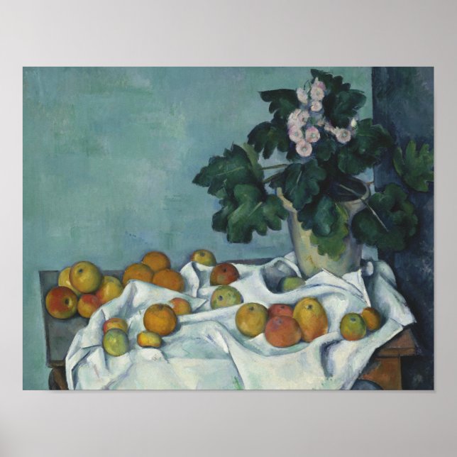 Poster Paul Cezanne - A Vida Estática com Maçãs e um Pote (Frente)