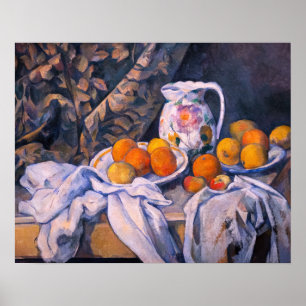 Poster Paul Cezanne - A Vida Estática com uma Cortina