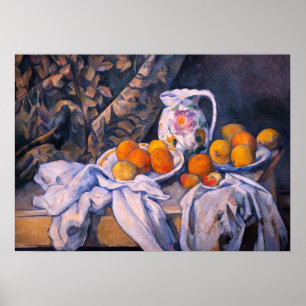 Poster Paul Cezanne - A Vida Estática com uma Cortina
