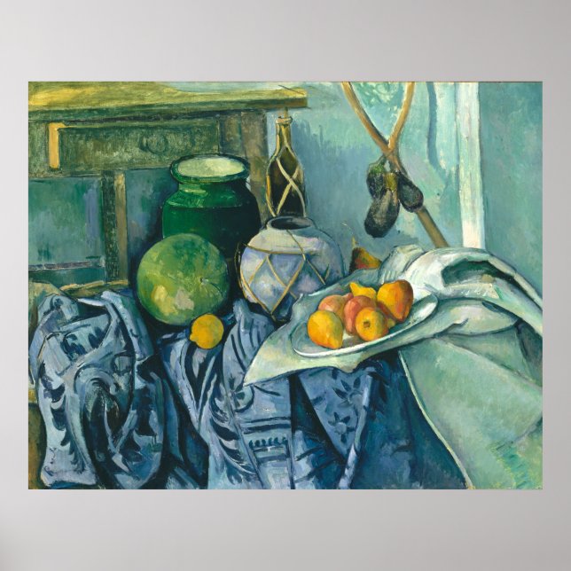 Poster Paul Cezanne Ainda Life Ginger Jar e EggPlant (Frente)