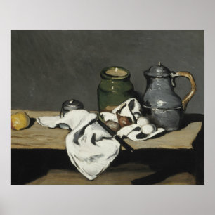 Pôster Paul Cezanne - ainda vida com chaleira