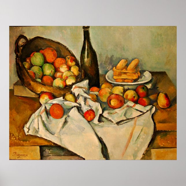 Poster paul cezanne ainda vive com uma cesta de maçãs (Frente)