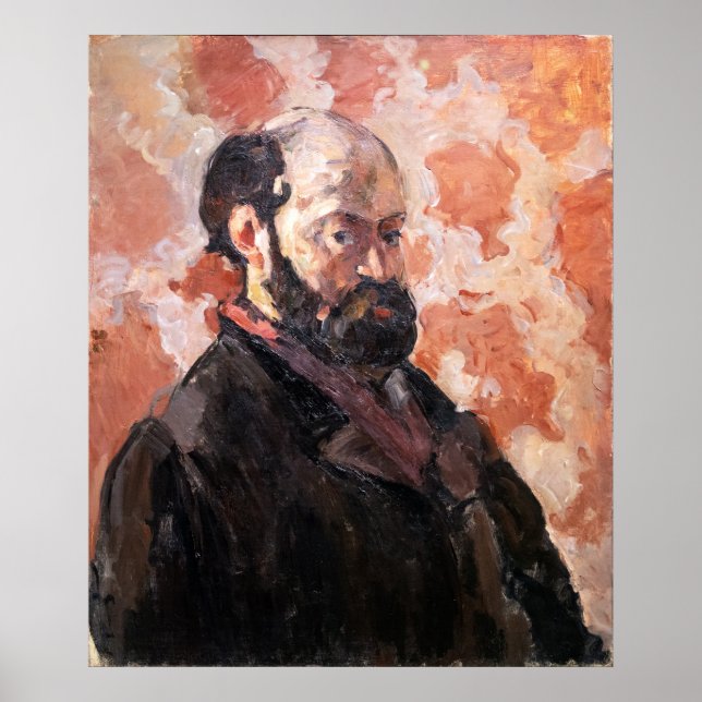 Poster Paul Cezanne - Autorretrato com fundo rosa (Frente)