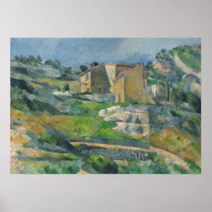 Pôster Paul Cezanne   Casas da Provença: Riaux V