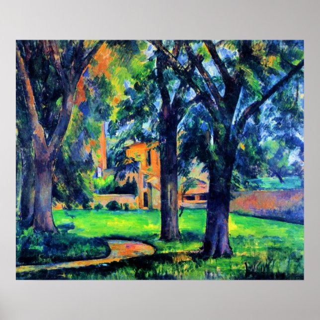 Poster Paul Cezanne - Castanheira e Fazenda, (Frente)
