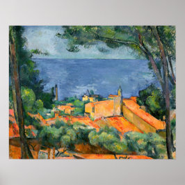 Poster Paul Cezanne - Estaque com Telhados Vermelhos