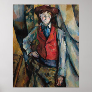 Poster Paul Cezanne - Menino no Colete Vermelho