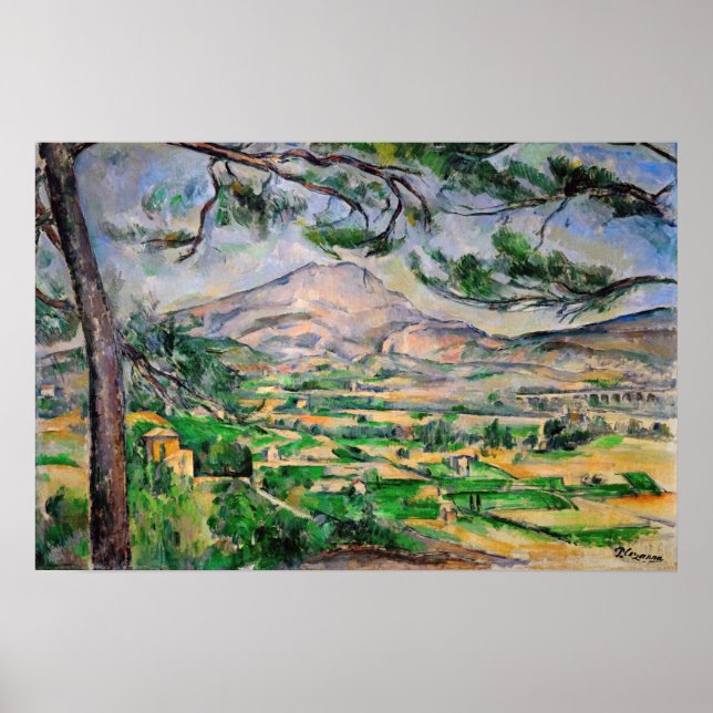 Poster Paul Cezanne - Mont Sainte-Victoire e pinheiro Gra (Frente)