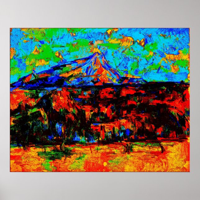 Pôster Paul Cézanne - Mont Sainte-Victoire (Modificada) (Frente)