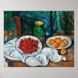 Poster Paul Cezanne - Natureza Morta com Cerejas e Pêsseg