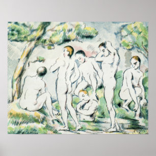 Pôster Paul Cezanne os Bathers, placa pequena