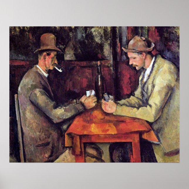 Pôster Paul Cezanne - Os Jogadores De Cartas De Pintura D (Frente)