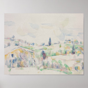 Pôster Paul Cezanne - paisagem em Provence
