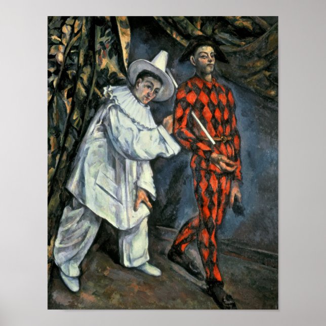 Pôster Paul Cezanne | Pierrot e Harlequin , 1888 (Frente)