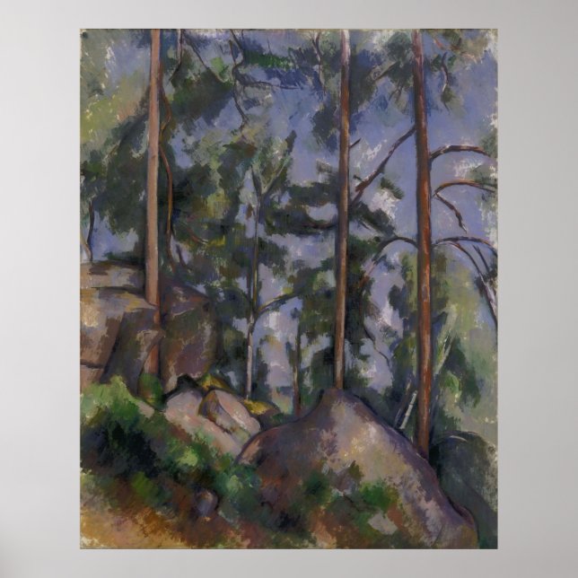 Pôster Paul Cézanne - Pines e Rochas (Frente)