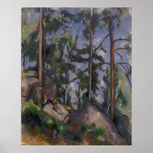 Pôster Paul Cézanne - pinhos e rochas
