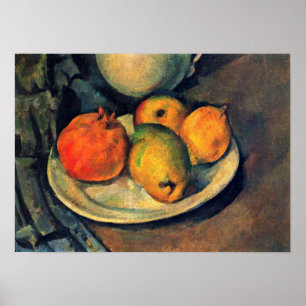 Poster Paul Cezanne - Pomegranato e Peras de Vida Estátic