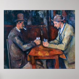 Poster Paul Cezanne trabalho de arte - Os Jogadores De Ca