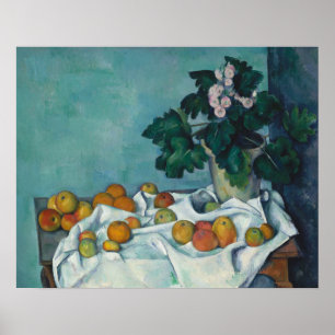 Pôster Paul Cezanne   Vida Estática com Maçãs e um Pote d