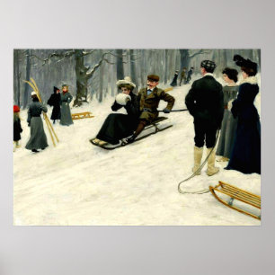 Pôster Paul Fischer - Passeio de trenó de neve em Sonder