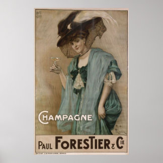 Poster Paul Forestier Champagne Add