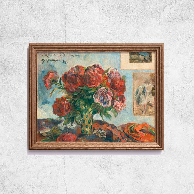 Poster Paul Gauguin ainda vive com flores vermelhas de pe (Paul Gauguin Still Life With Peonies Red Flowers Poster
)