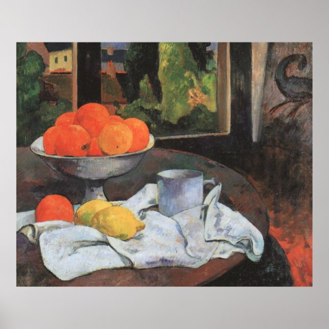 Poster Paul Gauguin Ainda vive com o Bowl da Fruta (Frente)