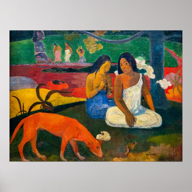 Poster Paul Gauguin - Árearea / O Cachorro Vermelho (Frente)