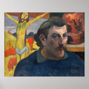 Poster Paul Gauguin - Autorretrato com Cristo Amarelo