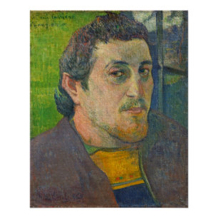 Pôster Paul Gauguin   Autorretrato dedicado à Carriere