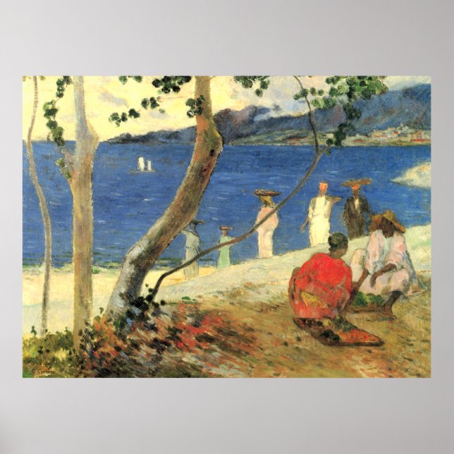 Poster Paul Gauguin Carregadores de frutas na enseada de  (Frente)