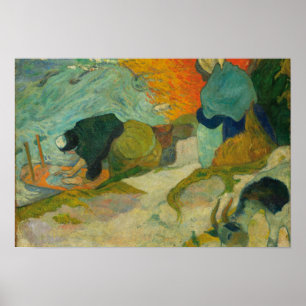 Pôster Paul Gauguin - Mulheres-Washerenias em Arles