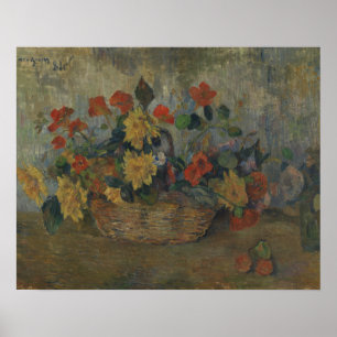 Poster Paul Gauguin - Nasturtius e Dahlias