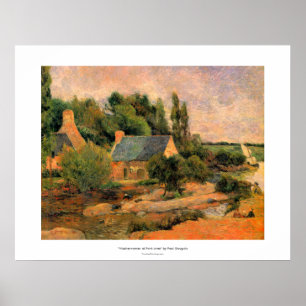 Pôster Paul Gauguin pintando mulheres-do-céu na arte Pont