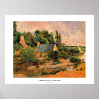 Pôster Paul Gauguin pintando mulheres-do-céu na arte Pont