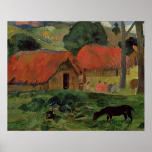 Poster Paul Gauguin   The Three Huts, Tahiti, 1891-92 (oi
