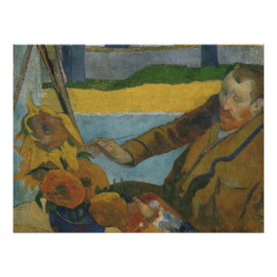 Pôster Paul Gauguin Vincent van Gogh pintando girassóis