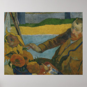Pôster Paul Gauguin - Vincent van Gogh Pintando Girassóis
