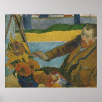 Paul Gauguin Vincent van Gogh pintando girassóis