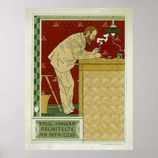 Pôster Paul Hankar, arquiteto (Frente)