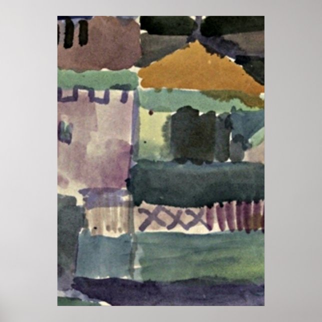 Poster Paul Klee art: Nas Casas da Rua. Germain (Frente)