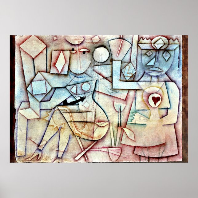 Poster Paul Klee: Música de Amor Antigo, pintura de Klee (Frente)