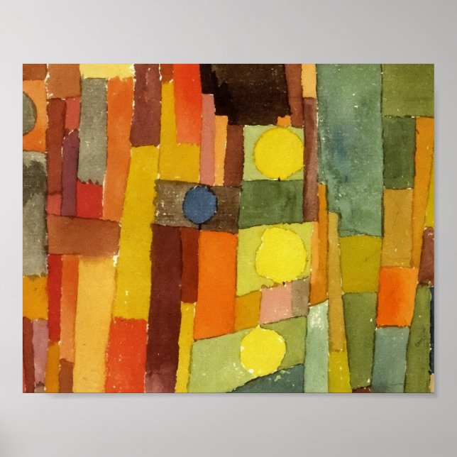 Pôster Paul Klee No Estilo Da Arte De Aquarela Kairouana (Frente)