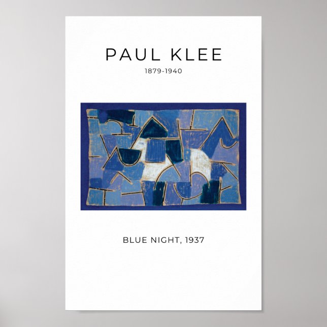 Poster Paul Klee, Noite Azul - Arte Abstrato moderna (Frente)