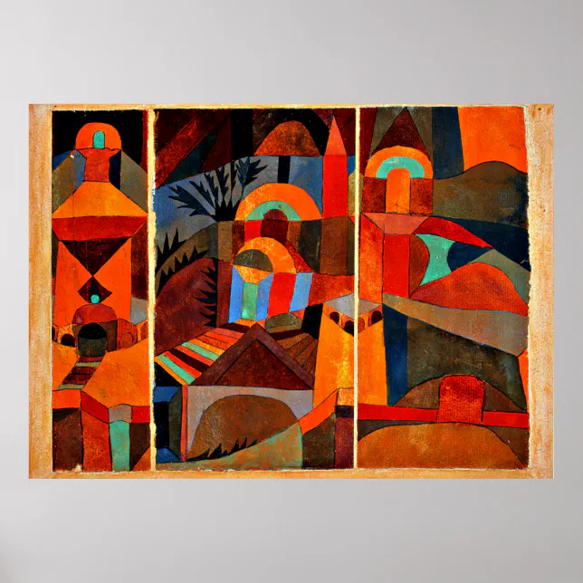 Pôster Paul Klee trabalho de arte, Jardins Templos | Zazzle Brasil