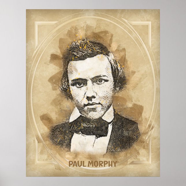 Poster Paul Morphy, jogador de xadrez (Frente)